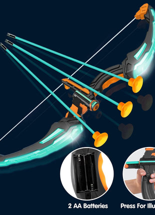 JOYIN Kids Bow and Arrow Set, LED Light Up Archery Toy Set with 9 Suction Cup Arrows, Target & Arrow Case, Indoor and Outdoor Hunting Play Gift Toys for Kids, Boys & Girls Ages 6-12