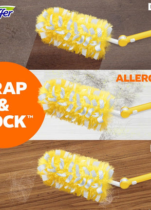 Swiffer Duster Kit with 3 ft Extendable Handle | Includes 1 Duster Extendable Handle (3 ft). 3 Heavy Duty Duster Refills. For Ceiling Fans, Vents, and Hard to Reach Places