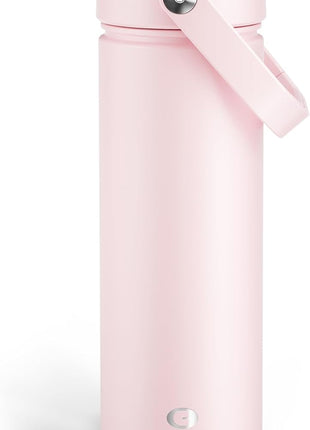 ENCOOL Insulated Water Bottle with Straw Stainless Steel Water Bottle, Leak-Proof, BPA-Free, Double Wall Vacuum Keeps Cold for 24 Hours for Sports, Travel, School (26 oz, Cotton Candy)