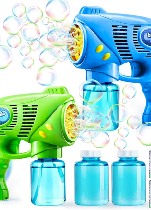 JOYIN 2 Kids Bubble Gun with 2 Bottles Refill Solution, Bubble Machine Gun for Toddlers Kids 4-8, Party Favors, Summer Toy, Outdoors, Easter, Birthday Gift