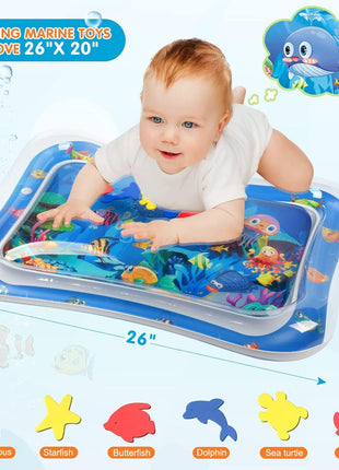 Infinno Inflatable Tummy Time Mat Premium Baby Water Play Mat for Infants and Toddlers Baby Toys for 3 to 24 Months, Strengthen Your Baby's Muscles, Portable