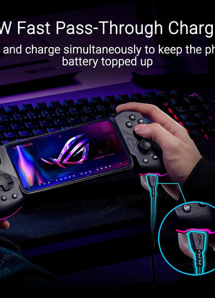 ASUS ROG Tessen Mobile Gaming Controller – Android Phones ONLY, Foldable, Compact, Wired USB-C, Programmable, Fast Charging, RGB – for Call of Duty: Warzone Mobile, Minecraft, Roblox, 350+ Games