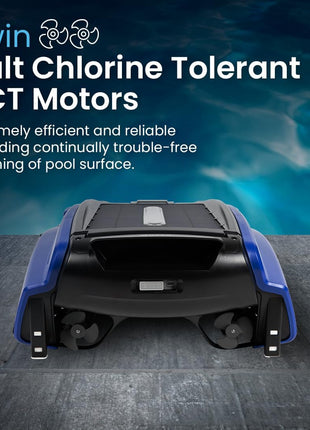 Betta SE Solar Powered Automatic Robotic Pool Surface Skimmer Cleaner with 24/7 Continuous Cleaning Battery Power and Re-Engineered Twin Salt Chlorine Tolerant Motors (Blue)
