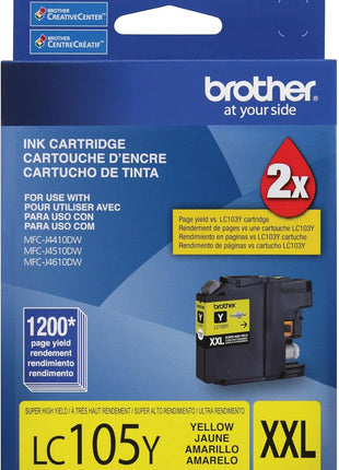 Brother Genuine LC105Y Super High Yield XXL Yellow -Ink -Cartridges