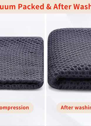 Homaxy 100% Cotton Waffle Weave Kitchen Dish Cloths, Ultra Soft Absorbent Quick Drying Dish Towels, 12 x 12 Inches, 6-Pack, Dark Grey