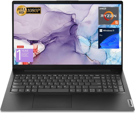 Lenovo V15 Laptop, 15.6 inch FHD Display, AMD Ryzen 5 5500U Hexa-core Processor (Beat Intel i7-1065G7), 16GB RAM, 512GB SSD, HDMI, RJ45, Numeric Keypad, Wi-Fi, Windows 11 Pro, Black