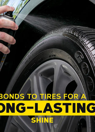 Meguiar's Hot Shine High Gloss Tire Coating, Give Tires a Deep Wet Shine and Long-Lasting Protection with an Advanced Self-Spreading Formula, 15 Oz Aerosol Spray Can