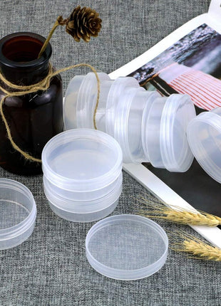 20Pack Round Clear Frosted Plastic Bead Storage Containers Box Case with Screw Top Lids,Cylinder Stackable Bead Containers for Make Up,Eye,Pills,Gems,Beads,Jewelry,Small Items,2.6x1 Inches