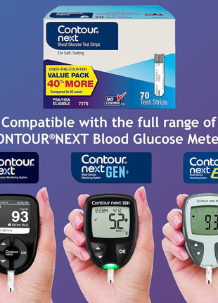 Ascensia Contour Next Blood Glucose Diabetes Test Strips, 70 Count