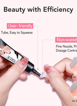 Curvlife Newly Upgraded Quick Drying 10g Semi Solid Nail Glue with 10ml Remover for Press On Nails Tips No Need for UV Lamp Long Lasting Fake Acrylic Nails Kit Glue Gel