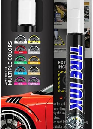 White Tire Paint Pen - Waterproof Permanent Paint pens for Car Wheels Lettering | Car Wash Safe and Durable | Made in Japan (Pack of 1)