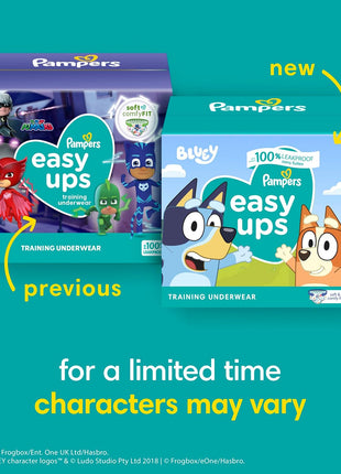 Pampers Training Pants - Easy Ups Boys & Girls Bluey - Size 3T-4T, 124 Count, Children's Potty Underwear (Packaging May Vary)