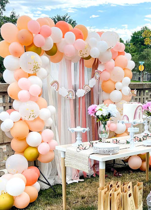 KICNIC Balloon Arch Strip Kit for Garland, 32.8 Feet Balloon Tape Strips and 200 Glue Point Dot Stickers for Party Wedding Birthday Baby Shower Graduation Decorations