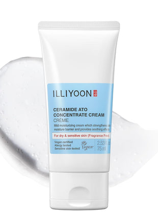 Illiyoon Ceramide Ato Concentrate Cream | Moisturizer for Dry & Sensitive Skin, 100hr Lasting Hydration, For Face & Body, Gentle for Infants, Moisture Barrier Repair, Vegan Certified, 2.53 fl.oz.
