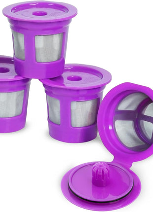 Perfect Pod Café Save Reusable K-Cup Coffee Filter Capsules, 4 Pack | Refillable 1-Stream Cups, Built-In Mesh Strainers, 100% BPA Free, Compatible with Keurig and Select Single-Serve Brewers