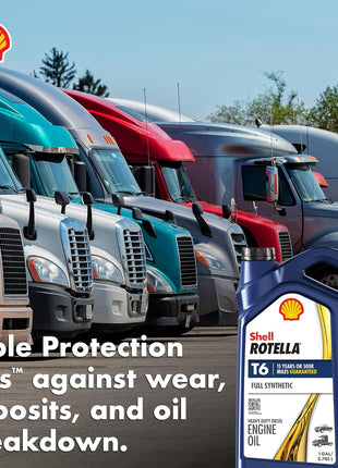 Shell Rotella T6 Full Synthetic 5W-40 Diesel Engine Oil, 1 Gallon (3 Pack)