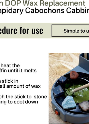SuperDi Green DOP Wax Replacement for Lapidary Cabochons Cabbing Forming Buffing Polishing Cutting Made of Bees Waxs (2Pack)