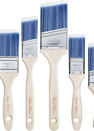 Bates- Paint Brushes, 6 Pack, Treated Wood Handle Brushes for Walls | for Stain Application and Interior Painting Projects