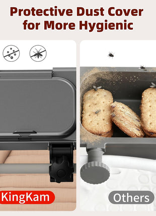 Universal Stroller Snack Tray, Easy Clean Removable Silicone Insert | for Mockingbird Nuna Bugaboo, Dual-Lock Sturdy Grip, Different Size Cups Holder, Easy to Attach, Toddler Snacking On The Go