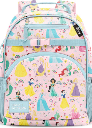 Simple Modern Medium Disney Toddler Backpack for School Girls and Boys | Kindergarten Elementary Kids Backpack | Fletcher Collection | Kids   15 inch tall | Princess Rainbows