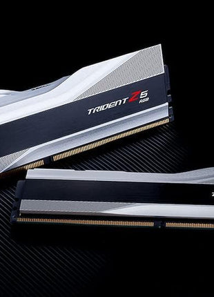 G.SKILL Trident Z5 RGB Series DDR5 RAM (Intel XMP 3.0 & AMD EXPO) 32GB (2x16GB) 6000MT/s CL36-36-36-96 1.35V Desktop Computer Memory U-DIMM - Metallic Silver (F5-6000J3636F16GX2-TZ5RS)