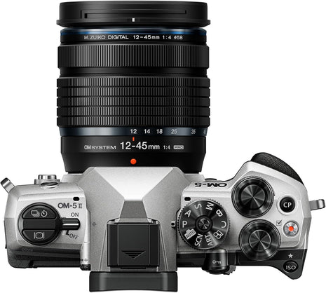 OM SYSTEM OM-5 Mark II SLV w/M.ZUIKO Digital ED 12-45mm F4.0 PRO KIT Compact Light Weight Weather Sealed 4K Video Camera Best for Outdoor Travel