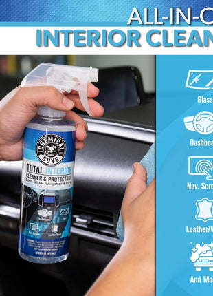 Chemical Guys Total Interior Cleaner & Protectant – Chemical Guys Interior Cleaner, Cleans & Protects Leather, Vinyl, Plastic, Rubber, Glass with a Streak-Free Finish — Cars, Trucks, SUVs, RVs, 32 oz