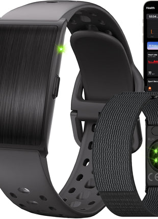 Smart Bracelet for Men Women, Activity Health Fitness Trackers with 60-Day Battery Life, 24/7 Continuous Heart Rate Blood Pressure SpO2 HRV Stress Sleep Monitor, 170+ Sports Modes, Sub-Free