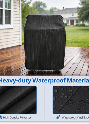 SunPatio 2 Burner Gas Grill Cover 32 inch, Heavy Duty Waterproof Small BBQ Grilling Cover, Compatible for Weber Char-Broil Nexgrill and More Grills with Collapsed Side Tables, All Weather Protection