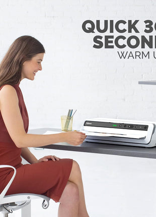 Fellowes VenusTM 125 Thermal Laminator Machine with Laminating Pouch Starter Kit, 12.5 inch, Rapid 30-60 Second Warm-Up, White/Black (5746101)