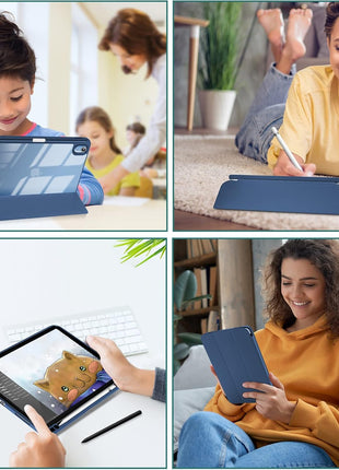 ProCase for iPad A16 11th/10th Generation Case with Pencil Holder, Navy | 11 Inch 2025/10.9 Inch 2022, Hybrid Cover a16 iPad Case 11th/10th Generation, Clear Back Soft TPU Bumper, Auto Wake/Sleep