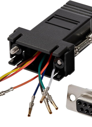 StarTech.com DB9 to RJ45 Modular Adapter - F/F - Serial adapter - DB-9 (F) to RJ-45 (F) - GC98FF, Black
