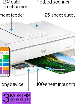 HP Envy 6555e Wireless All-in-One Color Inkjet Printer, Portobello, Print, scan, copy, Duplex printing Best-for-home, 3 month Instant Ink trial included, AI-enabled (714N5A)