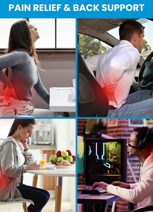 Lumbar Support Pillow for Office Chair, Office Home Essentials,Gifts for Mom,Dad, Back Support Pillow for Car, Chair Cushions,Back Pain Relief Improve Posture,Mesh Cover Double Adjustable Straps