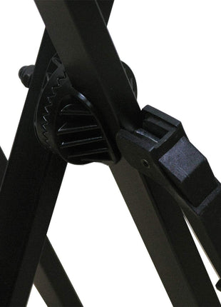 RockJam Xfinity Double X Keyboard Stand, Pre-Assembled & Adjustable | Pre-assembled double X keyboard stand with safety lock and straps for full size digital pianos, lessons and stage