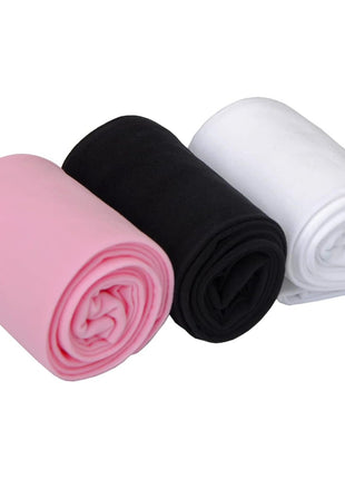 EVERSWE 3 Pairs Pack Girls Microfiber Tights Multiple Colors (White/Black/Pink, 4-6)