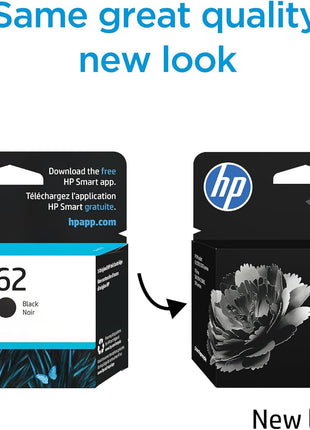 HP 62 Black Ink Cartridge for HP Printers | Works with Printer Series: ENVY 5540, 5640, 5660, 7640, OfficeJet 5740, 8040, OfficeJet Mobile 200, 250 | Eligible for Instant Ink | C2P04AN