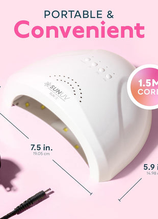 SUNUV UV LED Nail Lamp, Gel Light for Nail Polish UV Dryer with 3 Timers SUNone White