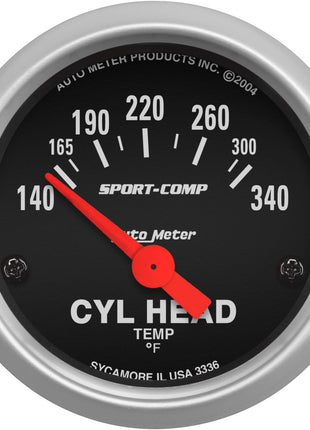 Auto Meter 3336 Sport-Comp Electric Cylinder Head Temperature Gauge