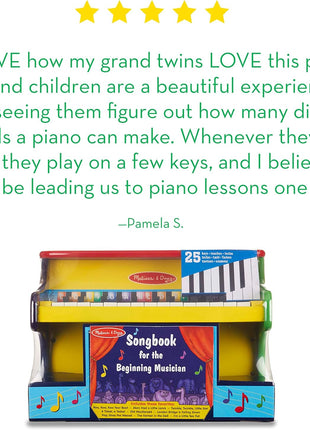 Melissa & Doug Learn-to-Play Piano with 25 Keys and Color-Coded Songbook Toy Piano Kids, Toddler Toys for Ages 3+