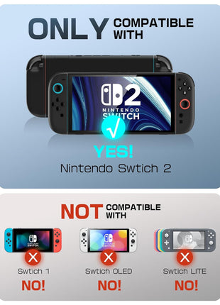Mumba Blade Series Case for Nintendo Switch 2 [Dock Friendly] [Military-Grade Protection] Switch 2 Grip Protective Cover Shell, Quick-Release Joy-Con, Accessories for Switch 2 Controllers (Black)