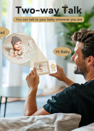 ebemate WiFi Video Baby Monitor with 2 Camera,2.8inch Display with 1500Ft Long Range,WiFi On/Off,1080P No Glow Night Vision,2-Way Talk Baby Cam Monitoring