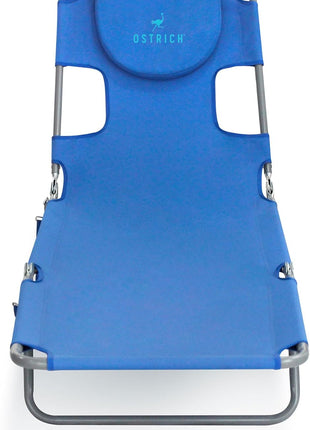 Ostrich The Original Chaise Lounge 72 x 22 Inch Portable Reclining Lounger | Outdoor Patio, Beach, Lawn, Camping, or Pool Tanning Chair, Ocean Blue