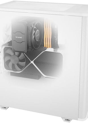 be quiet! Pure Base 501 White PC case | 2 Preinstalled Quiet Fans | Mid Case | USB 3.2 Gen | Quiet PC Case