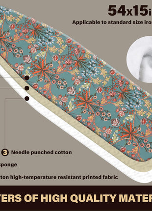 caius Easy Installation 15x54 Ironing Board Cover and Pad   Elastic Edge, Applicable Standard Size Iron Board Cover, Stain Resistant, Setup for Effortless Ironing Experience