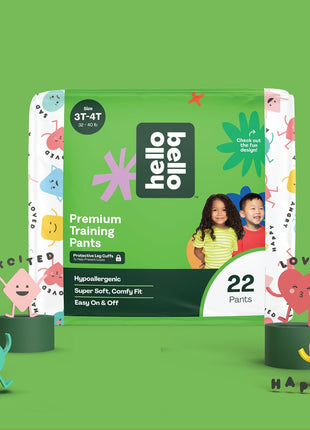 Hello Bello Premium Training Pants 3T-4T, All About Feelings Design, 22ct Jumbo Pack
