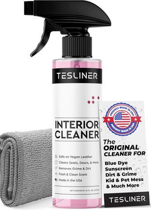 Tesla Seat Cleaner & Stain Remover, Interior Cleaner for Black & White Vegan Leather, Interior Cleaning Products | Tesla Model Y Juniper Accessories 2026, Tesla Model 3 Accessories, S, X, Cybertruck