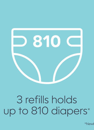 Diaper Genie Bags Refills 270 Count (Pack of 3) with Max Odor Lock | Holds Up to 810 Newborn Diapers