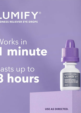 LUMIFY Redness Reliever Eye Drops, for Whiter & Brighter Looking Eyes, 0.08 Fl Oz (2.5 mL)