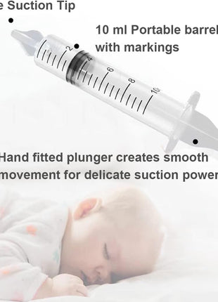 PandaEar Baby Nasal Irrigator with Portable Box, Professional Baby Nasal Irrigator with Tweezers & Cleaning Brush for Newborn Infants Kids Children, High Quality and Clean Silicone Nasal Tips, 4pcs